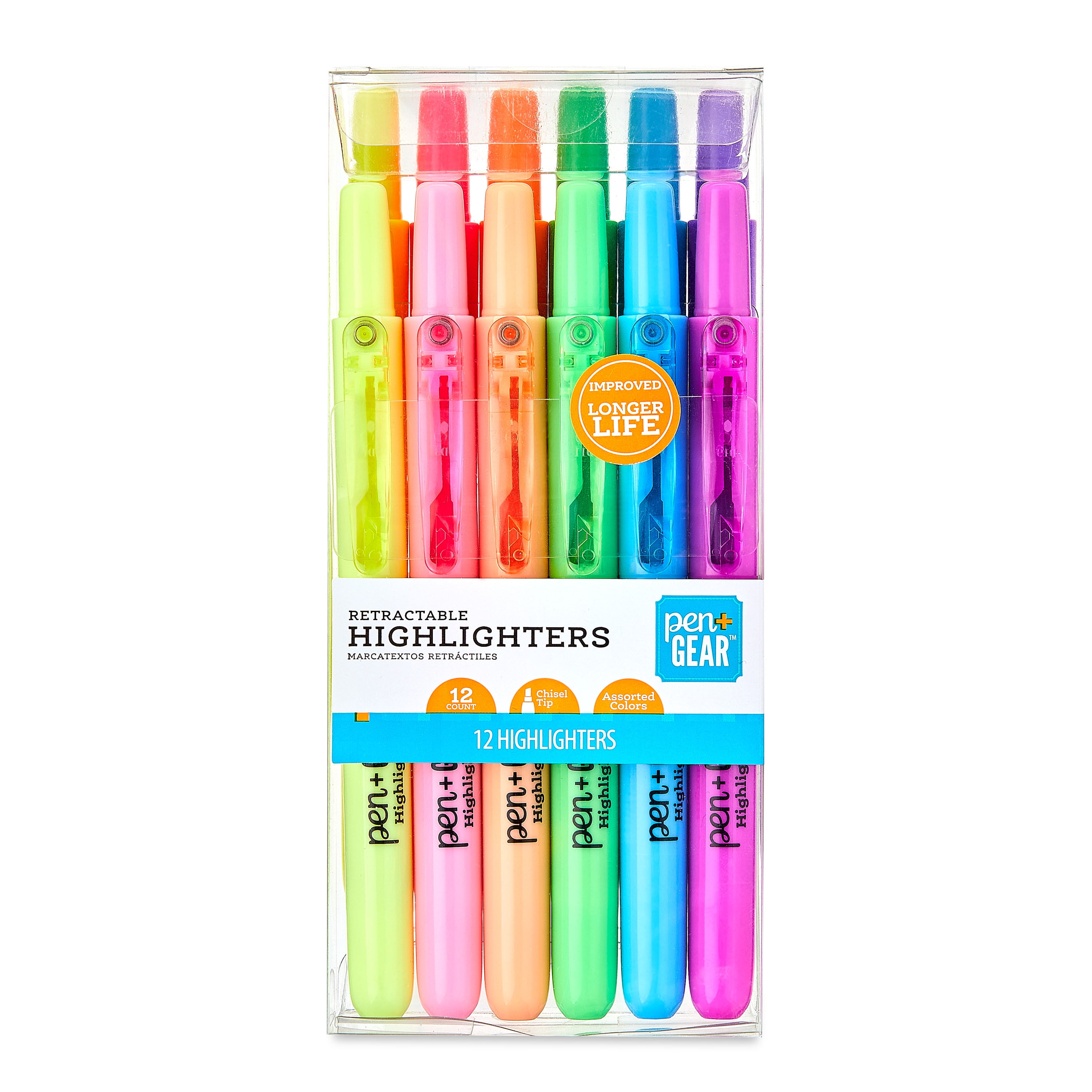 TWOHANDS Highlighters Assorted Colors,Chisel Tip Marker Pens,12-Count,21304