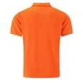thumbnail image 5 of Mens Golf Polo Shirts Short Sleeve Stylish Solid Button Collared Pullover Tops Lightweight Business Work Slim Fit Tees Orange L, 5 of 5