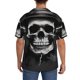thumbnail image 3 of Fotbe Black White Hat Skull Camisa Estampada de Manga Corta para Hombre, Casual de Verano, Estilo Playero, Sin Arrugas-Large, 3 of 5