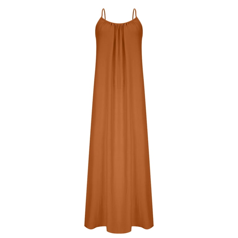 Solid Casual Color Backless Cami Dress