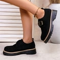 thumbnail image 6 of Black Ladies Everyday All-Match Chic Metal Clip Round Toe Footwear Fall Winter Cozy Elevated Thick Platform Loafers For Casual Outings, 6 of 8