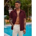 thumbnail image 5 of COOFANDY Men's Casual Cotton Beach Button Down Dress Shirt Summer Linen T-Shirt, 5 of 6