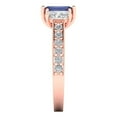 thumbnail image 3 of Three-Stone Engagement Ring for Women - 1.88ct Simulated Blue Sapphire in 14K Rose Gold Promise Ring, 3 of 6
