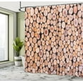 thumbnail image 5 of Ambesonne Rustic Shower Curtain, Wooden Lumber Tree Logs, 69"Wx75"L, Cream, 5 of 5