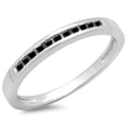 thumbnail image 1 of Dazzlingrock Collection 0.15 Carat (ctw) 10K Round Black Diamond Anniversary Wedding Band Stackable Ring, White Gold, Size 6, 1 of 1