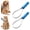 2 PCS Blue, variant on Dual Sided Shedding Blade for Cats - Metal Dog Shedding Blade, Pet Grooming Curry Comb