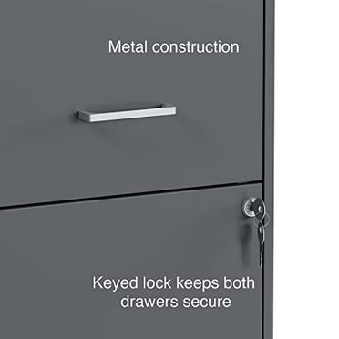Office Designs 2 Drawer Vertical File Cabinet, Graphite, Letter, 18''D (14443/17783)