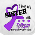 thumbnail image 4 of Inktastic I Love my Sister with Epilepsy Hope, Support, Cure Boys or Girls Baby Bib, 4 of 4