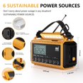 thumbnail image 3 of Radio de emergencia PPLEE 12000mAh con radio meteorológica y linterna, 3 of 8