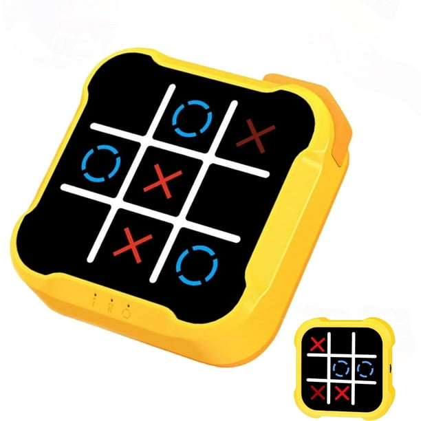 Máquina de juego educativa portátil Tic Tac Toe 4 en 1 amarilla