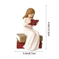 thumbnail image 3 of Study Decor,4.92In Reading Book Resin Statue Elegant Contemplative Design Smooth Matte Texture Oxidation Resistant,Peaceful Decor for Home Living Room Bookshelf Desk Teacher Student Gift Decor, 3 of 6