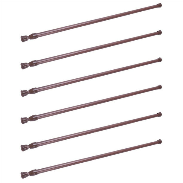 6X Varillas TelescóPicas Extensibles de Poste de Riel de Cortina de TensióN de Gas TelescóPico Extensible, 55-90 Cm, Color Madera