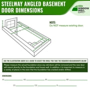 Steelway Angled Basement Door - Fully Welded Durable Cellar Doors for Enhanced Security and Weather Protection 51 W x 43.5 L x 52.5 H