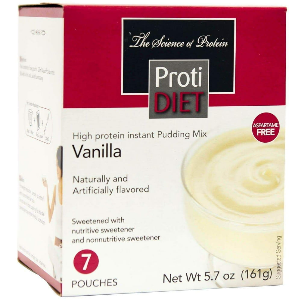 ProtiDiet Protein Pudding Vanilla 7/Box High Protein 15g Low
