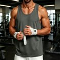 thumbnail image 2 of OIOLOYJM Mens Tank Tops Summer Casual Gym Workout Bodybuilding Sleeveless Shirt Quick Dry Lightweight Loose Fit Muscle Y-Back Fitness Tanks Gray 2XL, 2 of 5