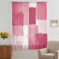 thumbnail image 3 of Pink Geometric Sheer Curtains 54 Inches Long, Watercolor Ombre Modern Abstract Art Light Filering Curtains, Breathable Simi Curtain Privacy Drapes for Kitchen Bathroom Nursery Small Window Treatment, 3 of 9