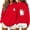 Red, variant on Aboser Womens Spooky Pullover Hoodies Halloween Party Shirts Cute Long Sleeve Tops Lightweight Cozy Hooded Sweatshirts with Pockets