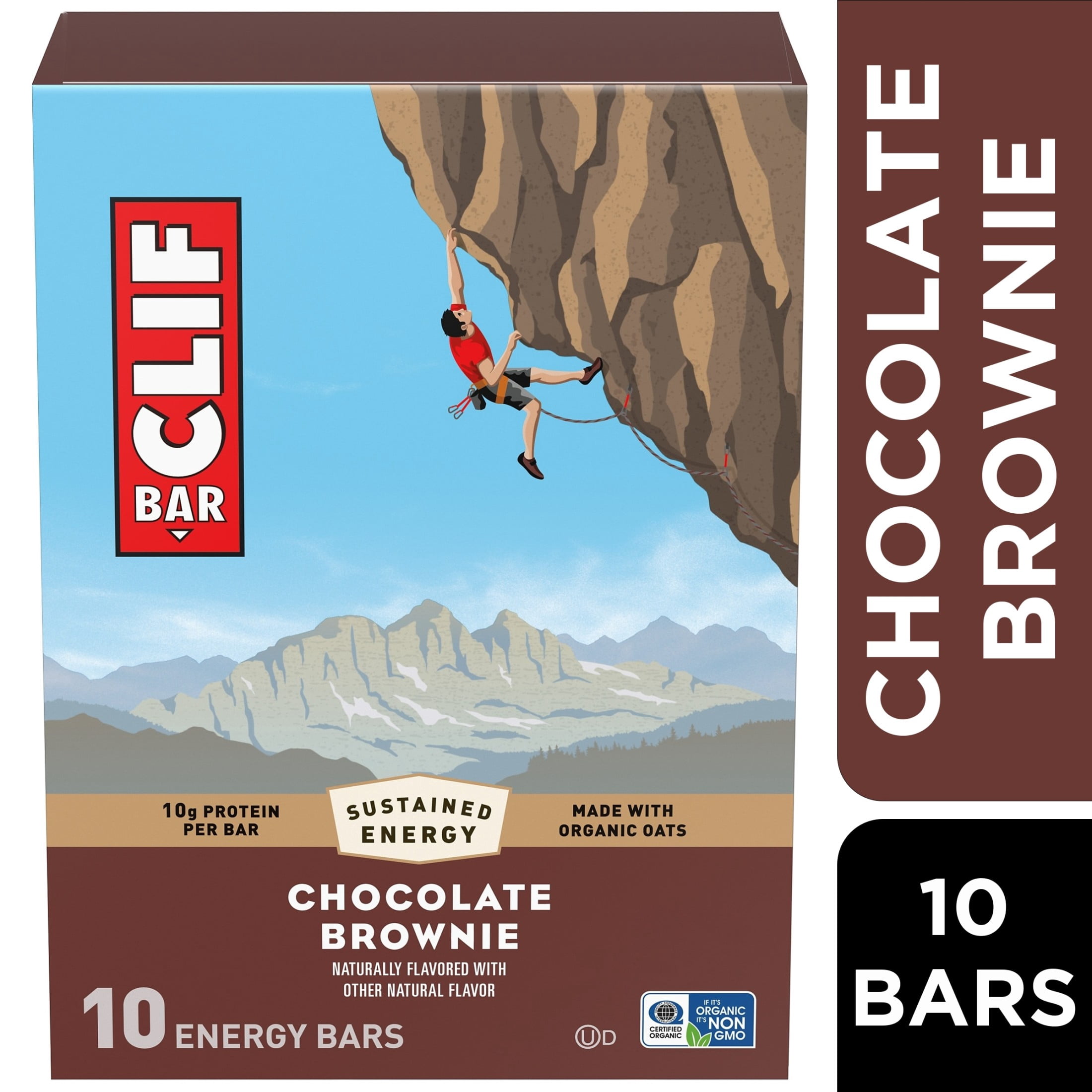 (4 pack) CLIF BAR Energy Protein Bars, Chocolate Brownie, 10ct
