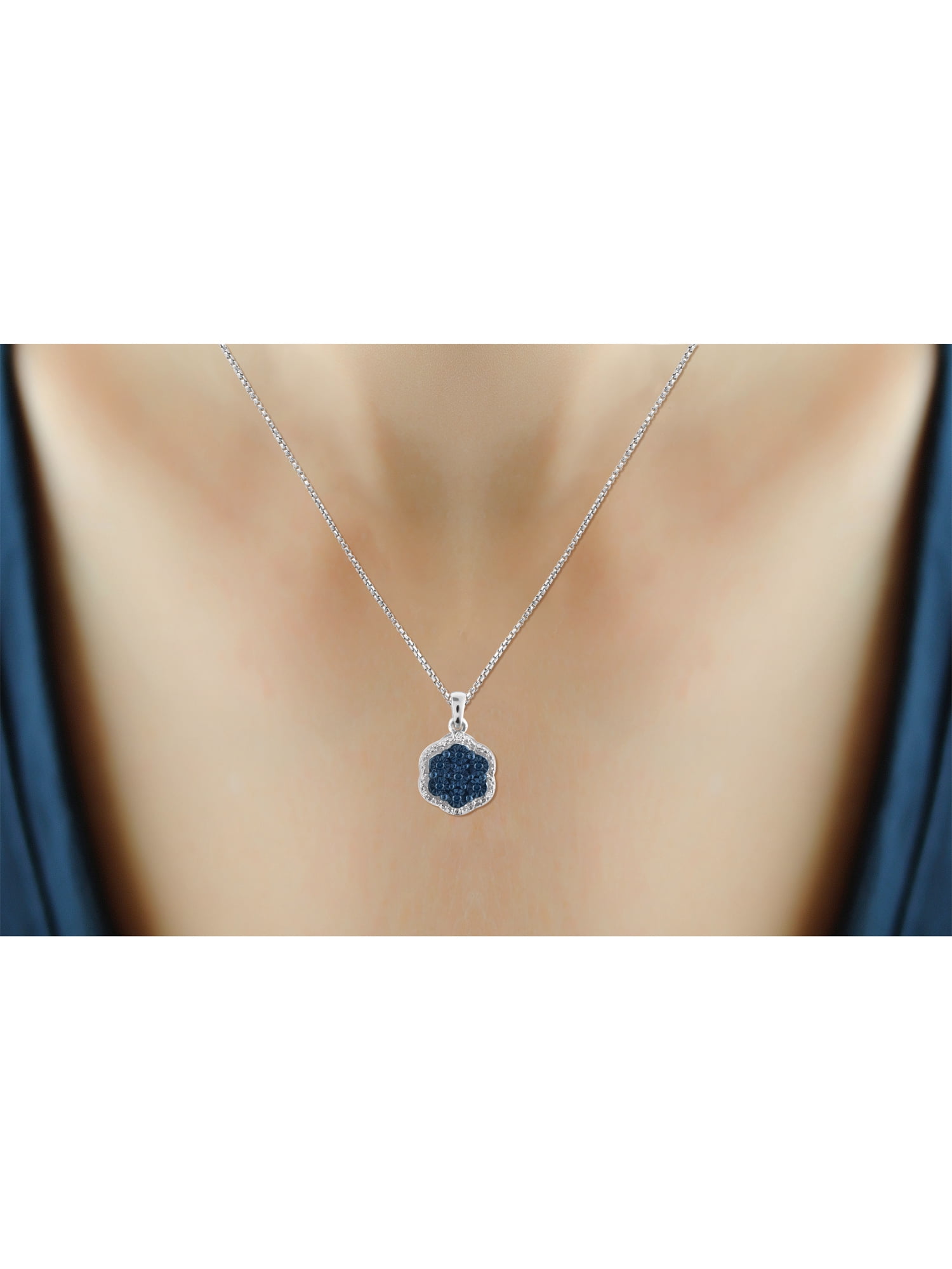 Blue & White Diamond Accent Sterling Silver Pendant