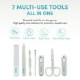 thumbnail image 6 of Éclat Manicure Pedicure Kit for Men & Women, 7Pcs Finger & Toe Nail Care Tools Includes Nail Clipper Cutter, Tweezer, File, Cuticle Pusher, Personal Care Professional Grooming Set With Travel Case, 6 of 6