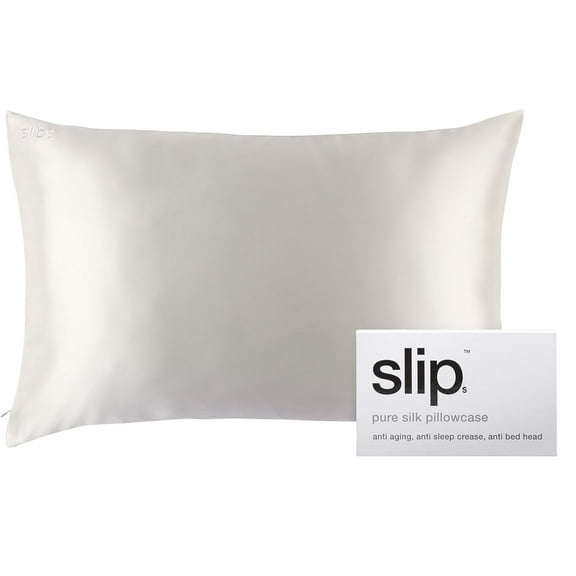 Slips Queen Silk Pillow Cases Queen Size Standard Pillow White 20" x 30"
