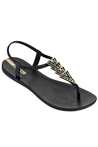 ipanema black and gold sandals