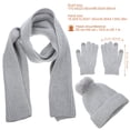 thumbnail image 2 of ADDHAT 1Jgo Conjunto Mujer Gorro Y Bufanda Oscuro Calentador Para Uso Diario, 2 of 6