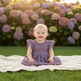 thumbnail image 5 of 2Bunnies Baby & Toddler Girls’ Vintage Lace Pom Pom Trim Flutter Sleeve Party Dress, 5 of 6