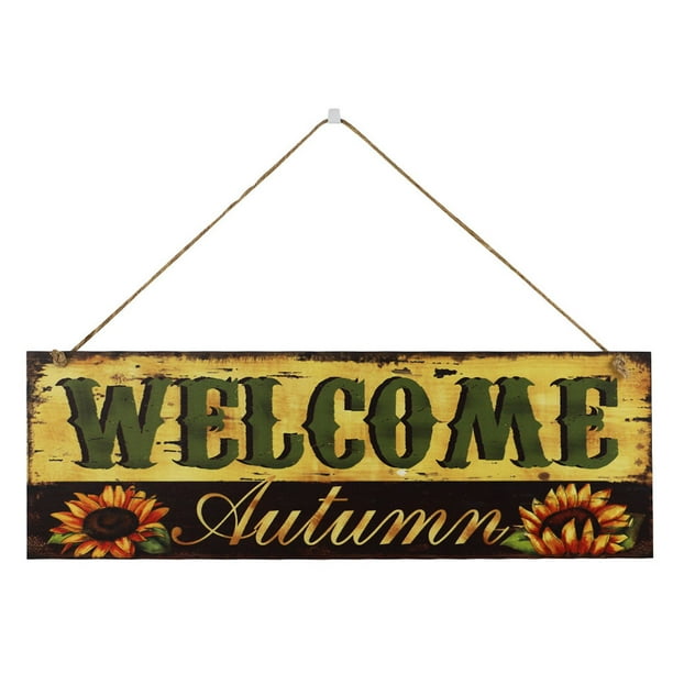 Wosthever Tablero para colgar en la pared Patrones del Festival de la cosecha Colgador para puerta delantera de interior Otoño Llamativo Placas de Type2 NO2 Wosthever HA063922-01