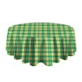 thumbnail image 5 of Green Yellow Checkerboard Checkered Pattern Round Tablecloth 60"x60",Wrinkle Wipeable Table Cloth for Kitchen Dining Room Picnic Patio Party, 5 of 6