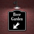 thumbnail image 2 of Beer Garden 45 Degree Down Left Arrow BLACK Aluminum Composite Sign, 15"x18", 2 of 9