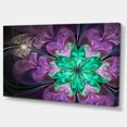 thumbnail image 2 of Fleur Fractale Violette Verte Scintillante - Impression sur Toile Florale, 2 of 3