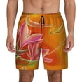 thumbnail image 2 of Picia Orange Flower Psychedelic pattern Mens Swim Trunks with Compression Liner Stretch Beach Shorts Quick Dry with Zipper Pockets No-Chafing Board Shorts-Medium, 2 of 9