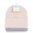 thumbnail image 2 of Hudson Baby Family Knit Cuffed Beanie 3pk, Lavender, Youth, 2 of 5