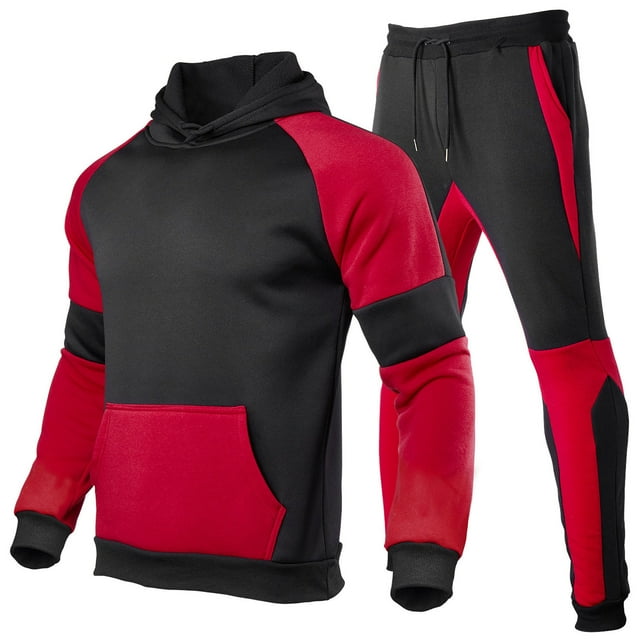 TIMIFIS Survêtement pour Homme 2 Pcs à Capuche, Ensemble de Sport Athlétique, Chandail à Enfiler Décontracté pour Course, Jogging, Ensemble de Tenue de Sport SetsFall