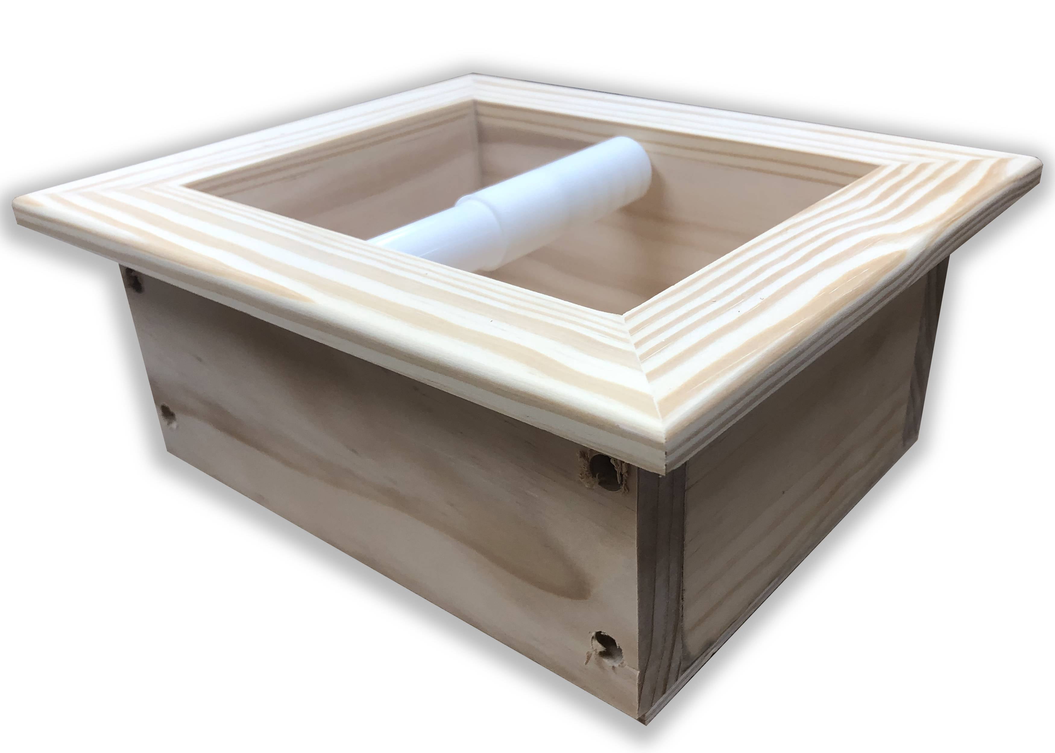 Typhon Recessed Solid Wood Toilet Paper Holder 7 x 8.5, Unfinished