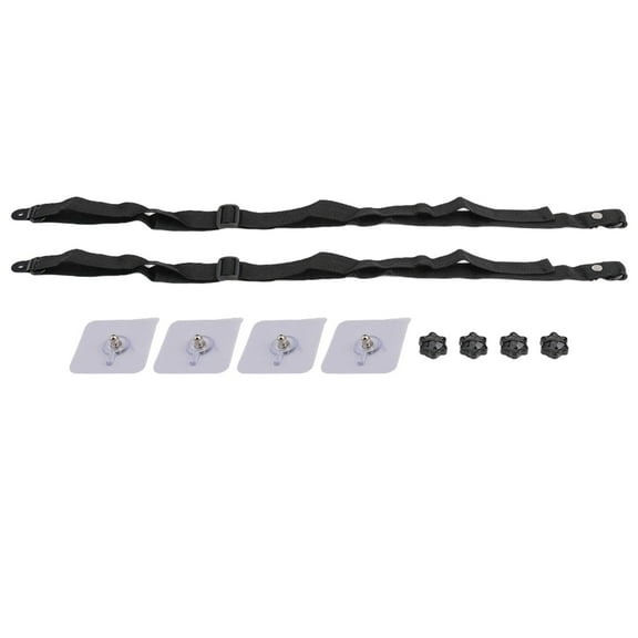 CHENGSI for Heavy Duty TV and Furniture Anchor Straps - Wall Mounting Safety Strap Set for Large Screens Up to 100 Inches - Easy No-Tool Installation with Adhesive Screws (2 Pack, Black)