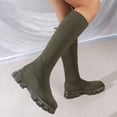 thumbnail image 4 of longantii Knee High Boots, Round Toe Stretch Knit, Women's Tall Footwear, Modern Street Style, Sock Design with Lug Platform Sole, Pull On Fashion Footwear, Fall Winter Daily Wear, 4 of 4