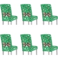 thumbnail image 4 of Green Bow Candy Cane Christmas Chair Covers Set of 6 Removable Washable Stretchable Kitchen Chair Covers for Dining Room Parsons Chairs Slipcover for Xmas Restaurant Farmhouse Hotel Home, 4 of 7
