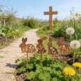 thumbnail image 4 of SLYNSHome Rusty Rabbit Decoration Outdoor Bunny Yard Decor Metal Rabbit Craft Statue Ornaments Garden Sculptures Rustic Fence Decor, 4 of 7