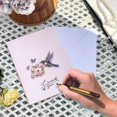 thumbnail image 4 of Tarjeta de felicitación emergente 3D FIAMR con diseño floral de colibrí, 4 of 6