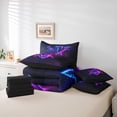 thumbnail image 6 of Castle Fairy Teens Girls Boys Personalized Initial Letter J 7 Pieces Bedding Comforter Set,Abstract Gradient Full Bedding Set Lightweight,Alphabet Lightsaber Fitted Sheet Flat Sheet, 6 of 8