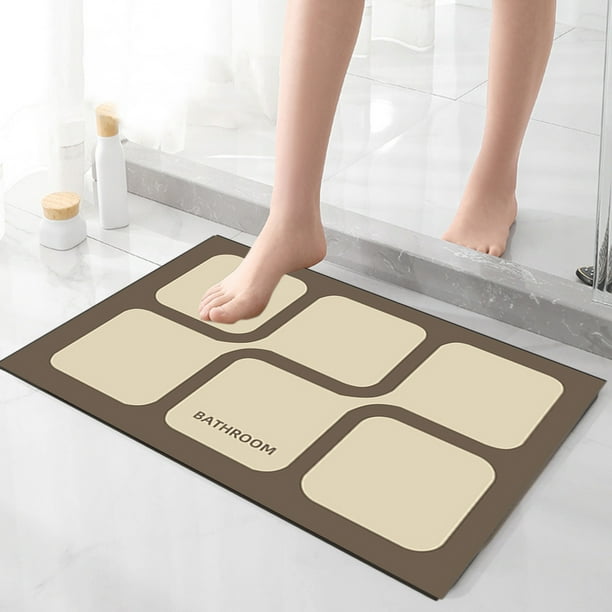 Xihbxyly Alfombra de Baño Superabsorbente y de Secado Rápido, con Base de Goma Antideslizante, Fácil de Limpiar, Multiusos para Baño, Cocina y Lavadero, Estilo Moderno, 40,6 X 60,9 Cm.