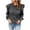 Dark Gray, variant on HAiming Women Casual Sweater Crewneck Ruffled Long Sleeve Cable Knitted Shirts Plus Size Loose Pullover Jumper Tops