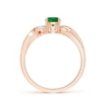 thumbnail image 2 of ANGARA Natural Emerald and Diamond Twisted Vine Engagement Ring in 14K Rose Gold for Women (Size-5mm) | May Birthstone, Birthday, Anniversary, Jewelry Gift for Women | Natural Emerald Ring, 2 of 10