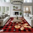 thumbnail image 3 of Gingerbread Red Plaid Area Rugs 8'x10', Washable Small Throw Rugs for Living Room Patio, Christmas Winter Snowflake Indoor Outdoor Rug Non-Slip Low Pile Carpet Runner Reversible Floor Mats, 3 of 8