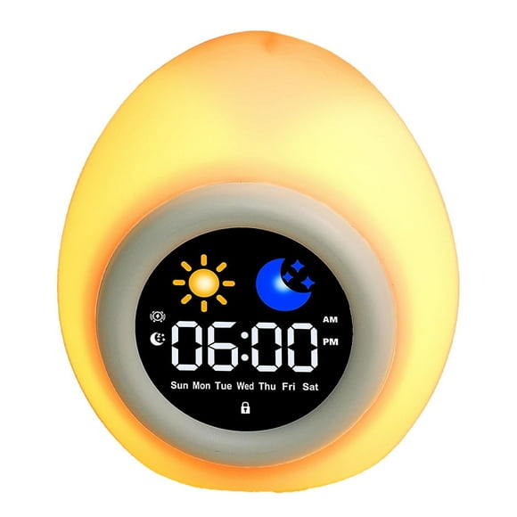 Reloj Despertador para Niños Pequeños, Luz de Noche Táctil con Máquina de Sonido de 6 Ruidos Blancos, Reloj Ok To Wake para Niños