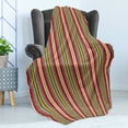 thumbnail image 4 of Bohemian Stripe Soft Flannel Fleece Throw Blanket, Dots and Drops on Vivid Vertical Lines Fiesta Tribal Boho Art Print, Cozy Plush for Indoor and Outdoor Use, 50" x 60", Multicolor, by Ambesonne, 4 of 5