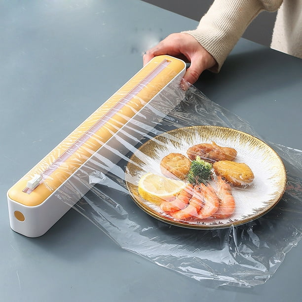 Cortador de película transparente | Dispensador de plástico multifuncional | Cortadora de plástico sin lágrimas | Herramienta de cocina compacta | Construcción duradera | Accesorio eficiente para la