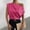 Hot Pink womens tops, variant on pimelu Womens Tops Summer Tops for Women One Shoulder Lightweight Silky Satin Ruched Tops Summer Trendy Solid Tee Tops Ladies Slash Neck Short Sleeve Shirts